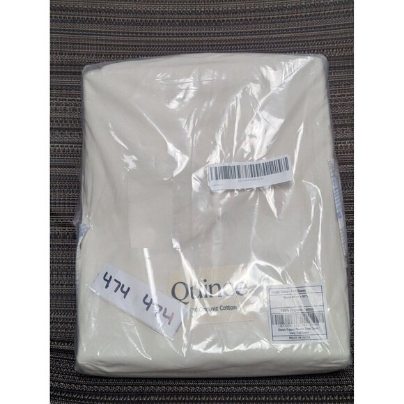 Quince 100% Classic Organic Percale Duvet Cover 1PC Ivory Size Full/Queen -NEW- - Picture 3 of 5